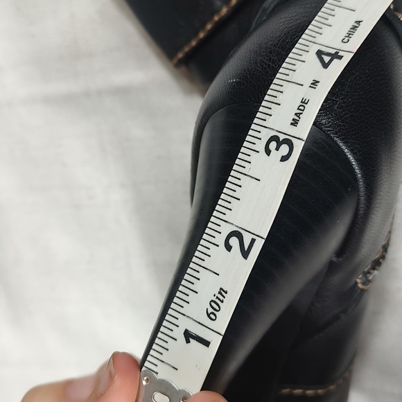 Fossil Leather Ankle Slouchy Boots Fold Heeled Booties Side Zip Womens Size 7.5 - Picture 7 of 11